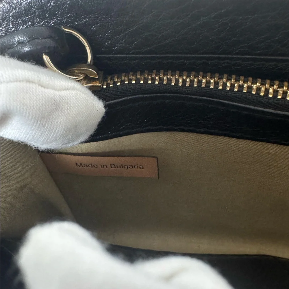 Chloé Continental Long Black Zippy Leather Wallet with Gold Tone Hardware